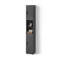 BADSCHRANK Ronco Anthrazit Hochglanz 30 x 192 cm - Schwarz Hochglanz, Holzwerkstoff (30/192/30cm) - Livinity®