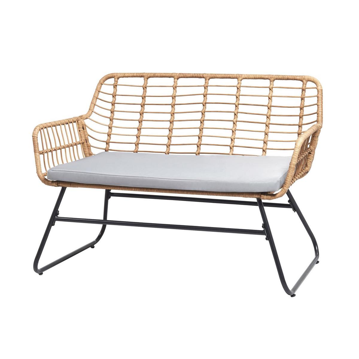 GARTENLOUNGE RIVIERA 4er Set braun, grau, schwarz - Braun/Grau, Metall - IDIMEX