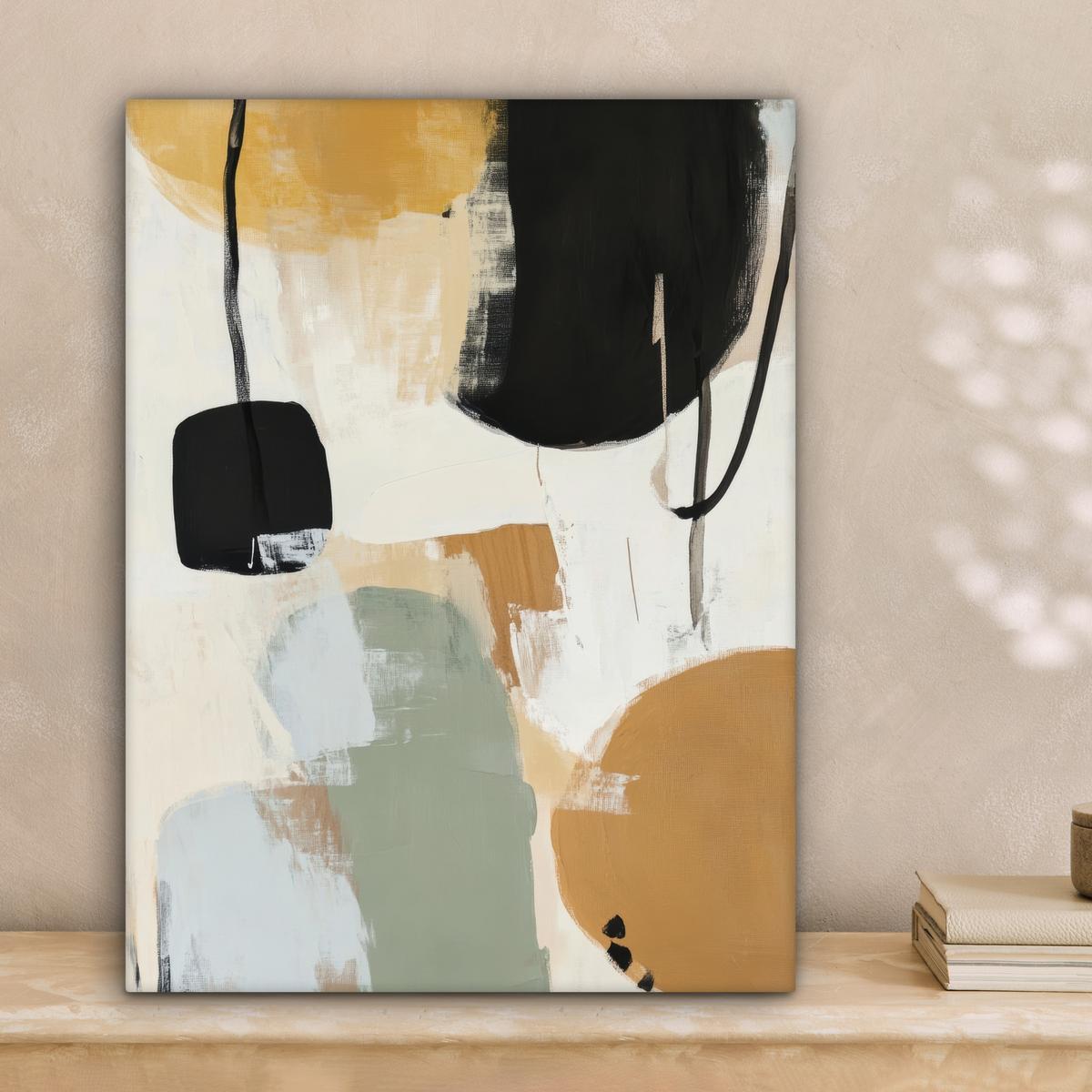 LEINWANDBILD Farbe - Abstrakt - Farben Room Decor 30x40 cm - Currygelb, Textil (30/40cm) - MuchoWow