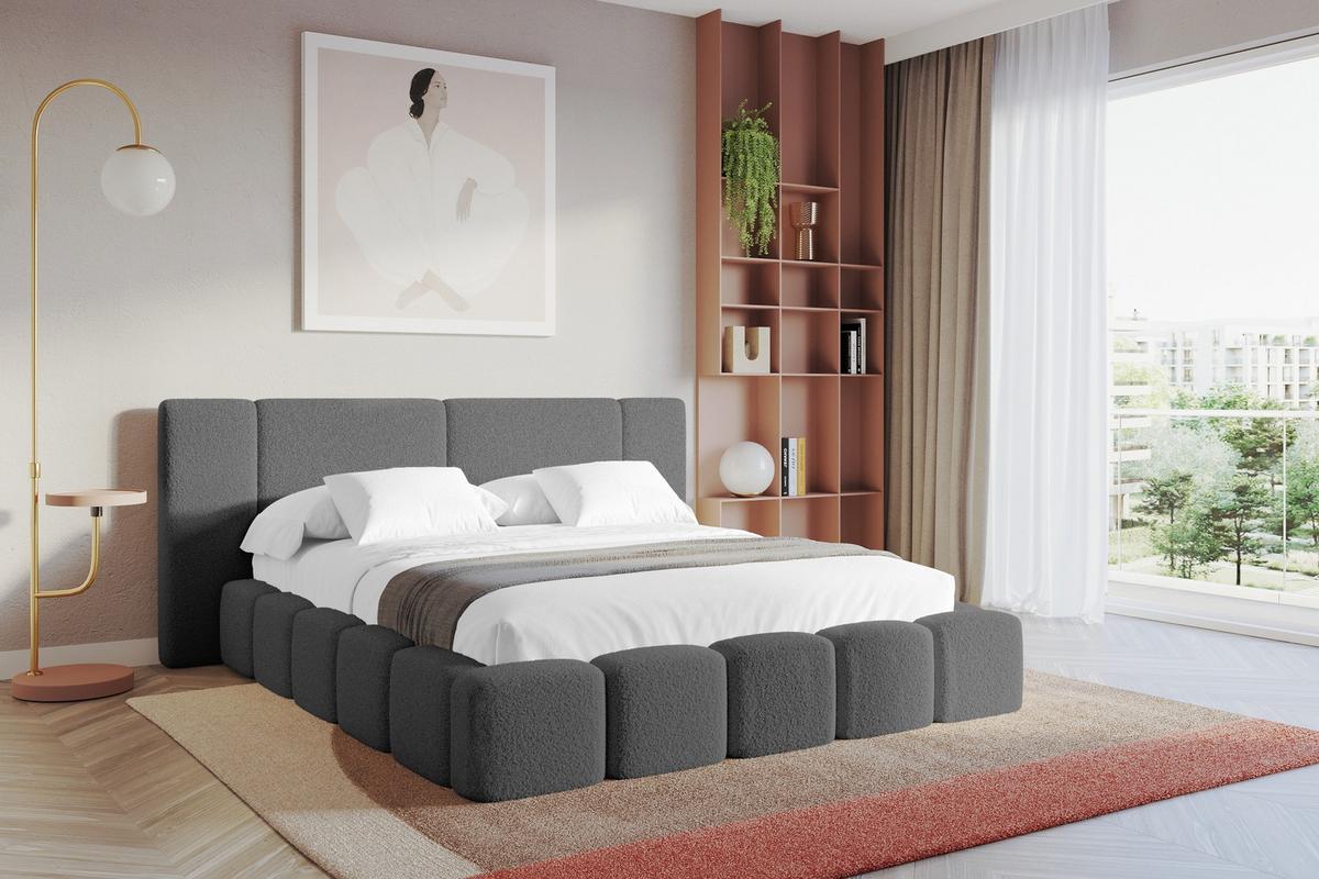 POLSTERBETT mit Bettkasten und Lattenrost, Bett mit Matratze H3/H4 - NILO 120x200 Grau - Greige, Holzwerkstoff/Textil (120/200cm) - ALTDECOR