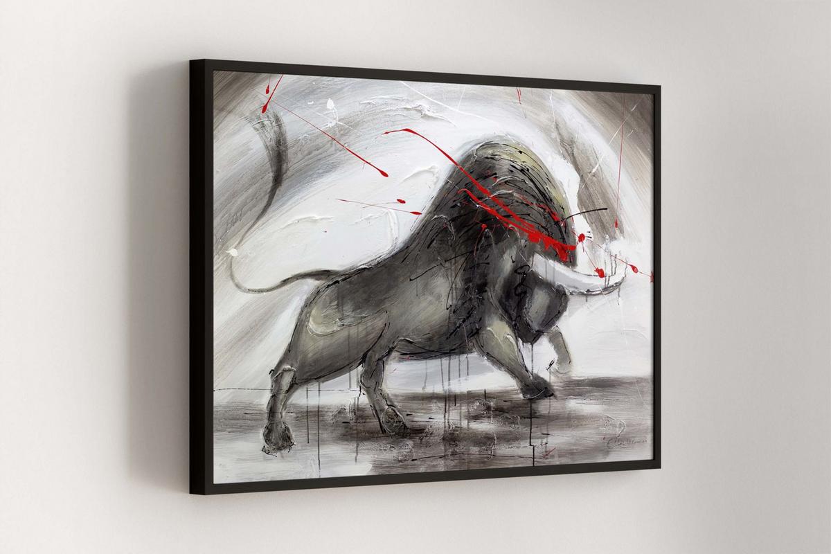 ÖLGEMÄLDE 120/80 cm - Grau, Holz/Textil (120/80cm) - KUNSTLOFT