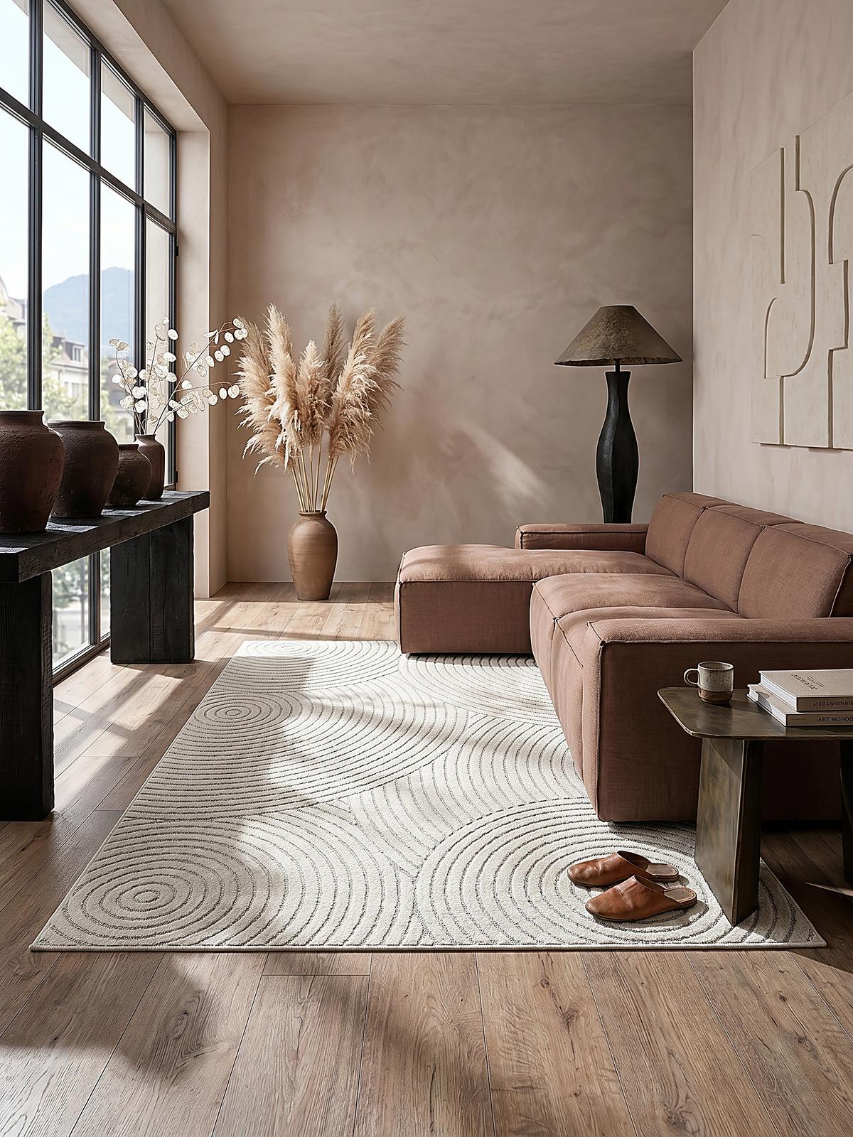 TEPPICH Outdoor Geometrisch MEZEN Polypropylen Creme 140 x 200 cm - Beige, Textil (140/200cm) - KADIMA DESIGN