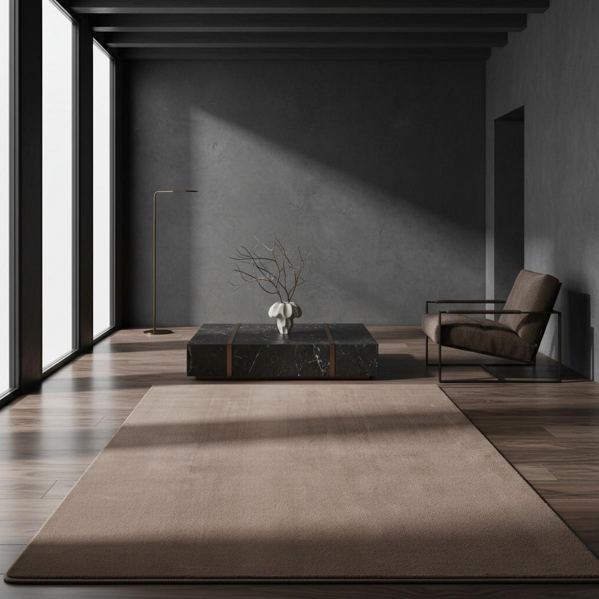 KURZFLORTEPPICH Waschbar ISAR, einfarbig, Mokka, 140 x 200 cm - Braun, Textil (200/140cm) - KADIMA DESIGN