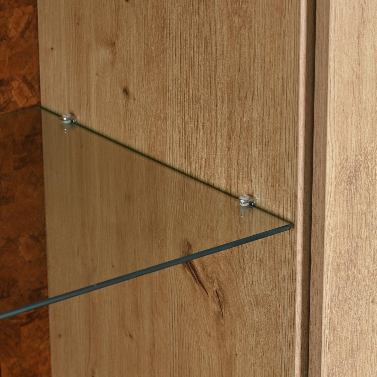 VITRINE-BUFFET Holzeffekt 78/40/150 cm - Braun, Glas/Holzwerkstoff (40/150/78cm) - Urban Meuble
