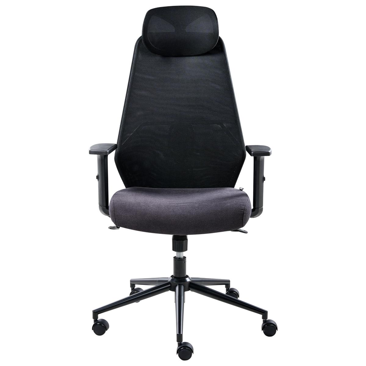 BÜROSTUHL Schwarz Oryn - Schwarz, Textil (71/111/65cm) - Beliani