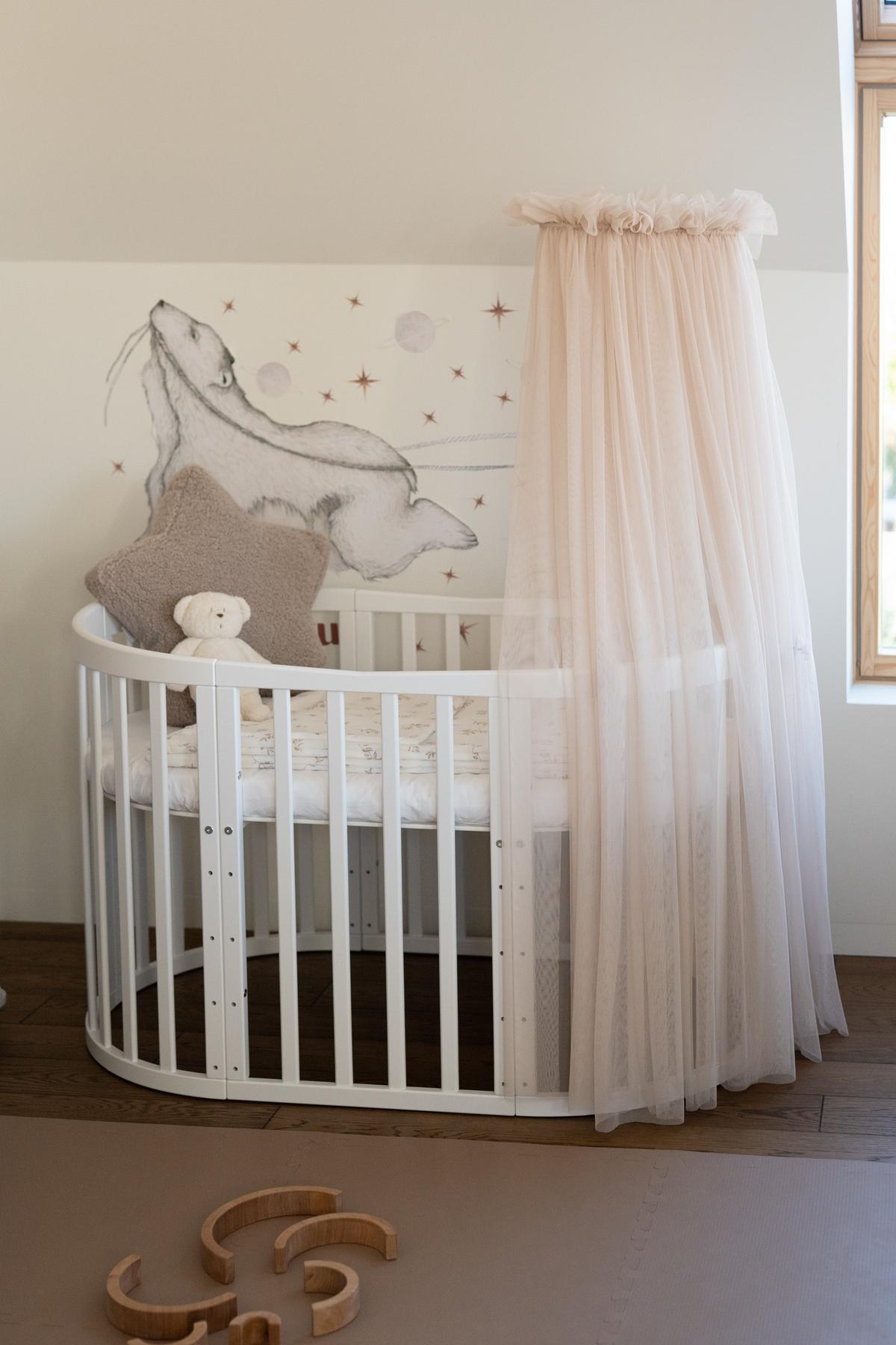 BABY Betthimmel Baldachin mit Himmelstange - Beige, Textil - waldin