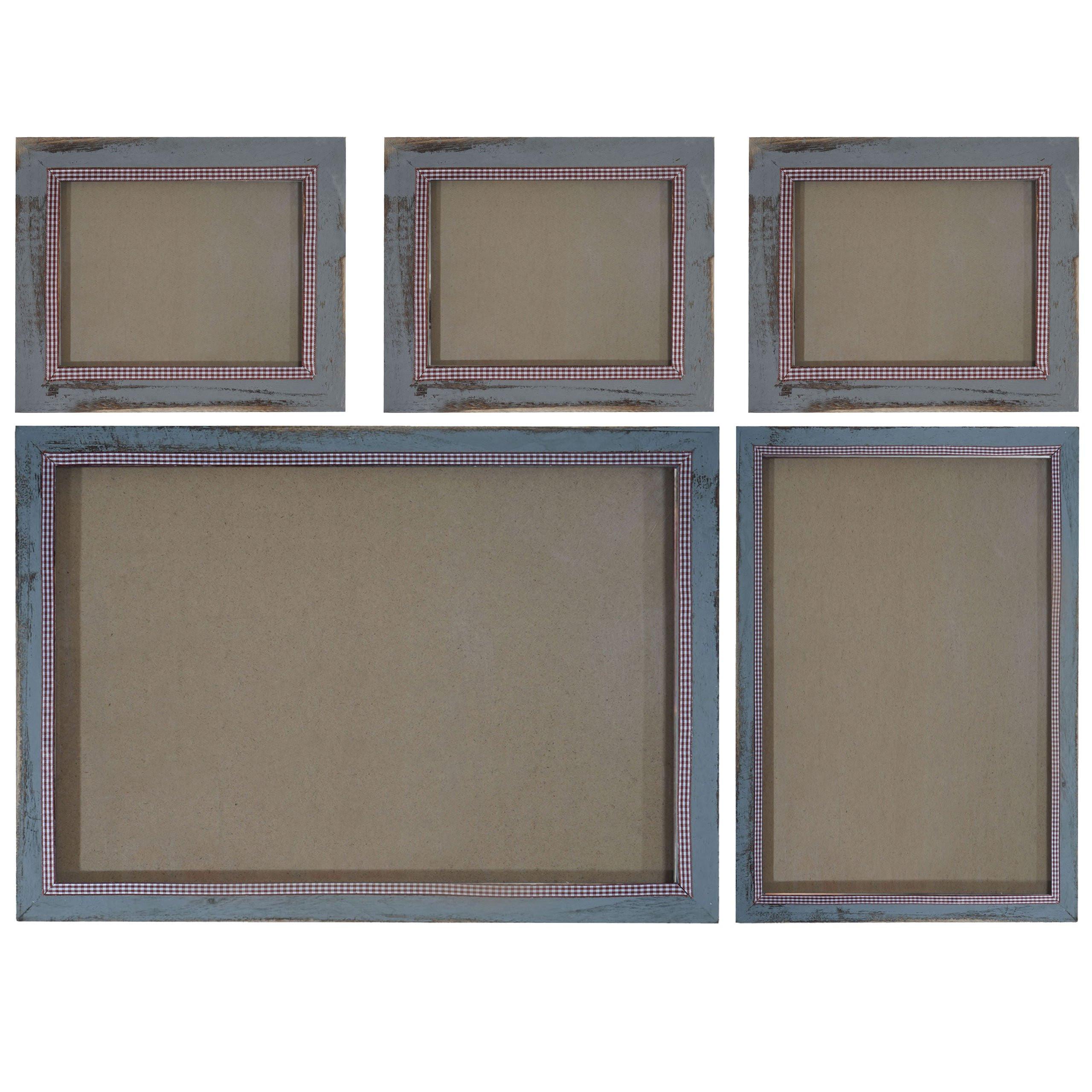 BILDERRAHMEN SET rechteckig Grau 5-Set - Grau, Holz (51/36cm) - MCW