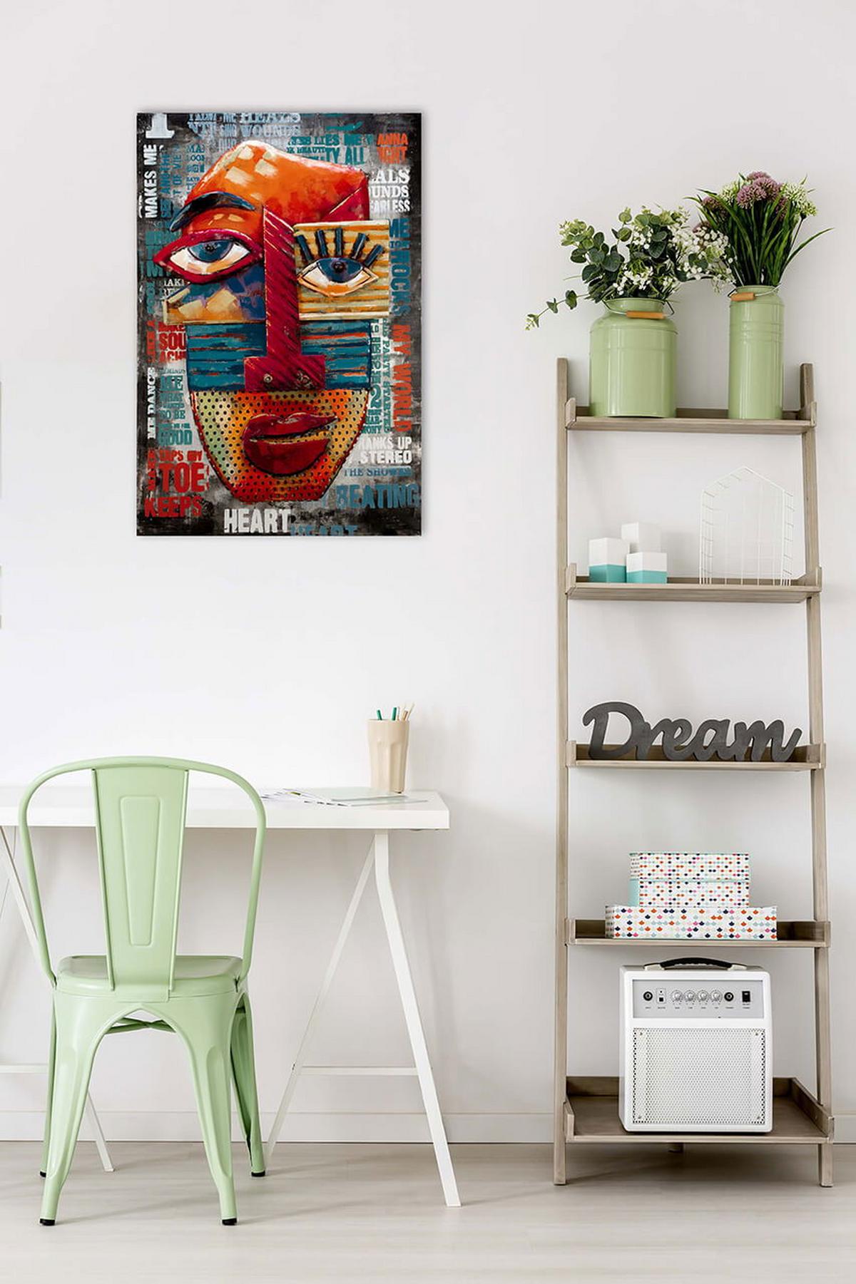 METALLBILD Bunt 60/90 cm - Multicolor, Metall (4.7/90cm) - KUNSTLOFT