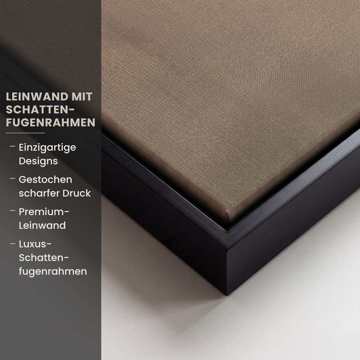 LEINWAND Bilder mit Rahmen - Farbe - Braun - Japandi - 100x70 - Kupferfarben, Textil (100/70cm) - MuchoWow