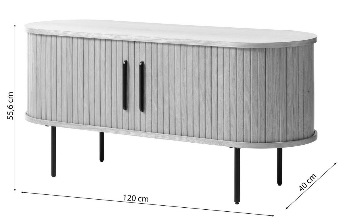 TV-SCHRANK Gativel Eichefarben 120 cm - Eichefarben/Schwarz, Holzwerkstoff/Kunststoff (120/55.6/40cm) - Selsey