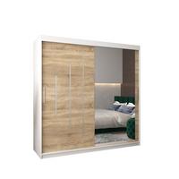 SCHWEBETÜRENSCHRANK 200/200/62 2-türig - Silberfarben/Weiß, Holz/Kunststoff (200/200/62cm) - Abiks Möbel