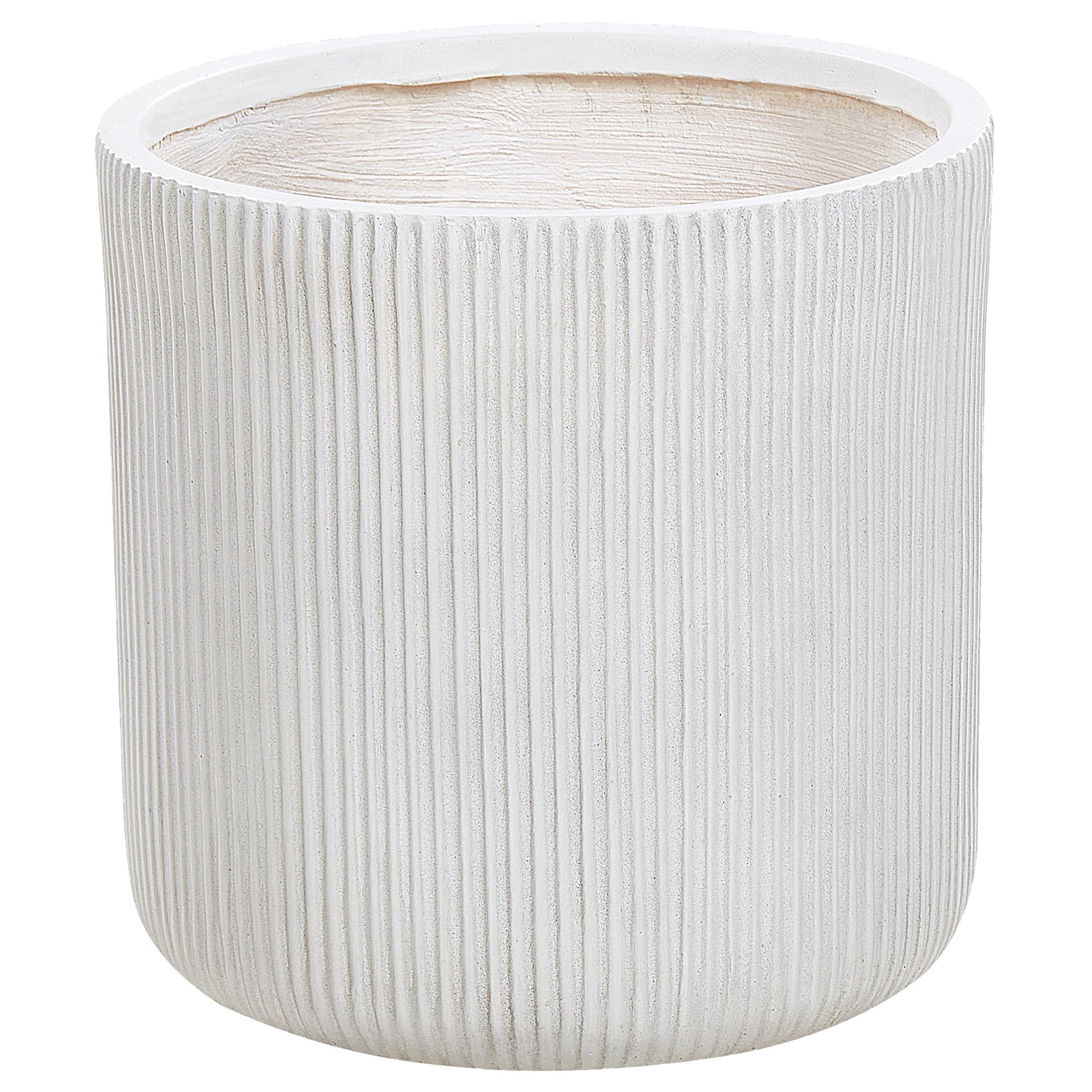 BLUMENTOPF Weiß Oreoi - Weiß, Naturmaterialien (37cm) - Beliani