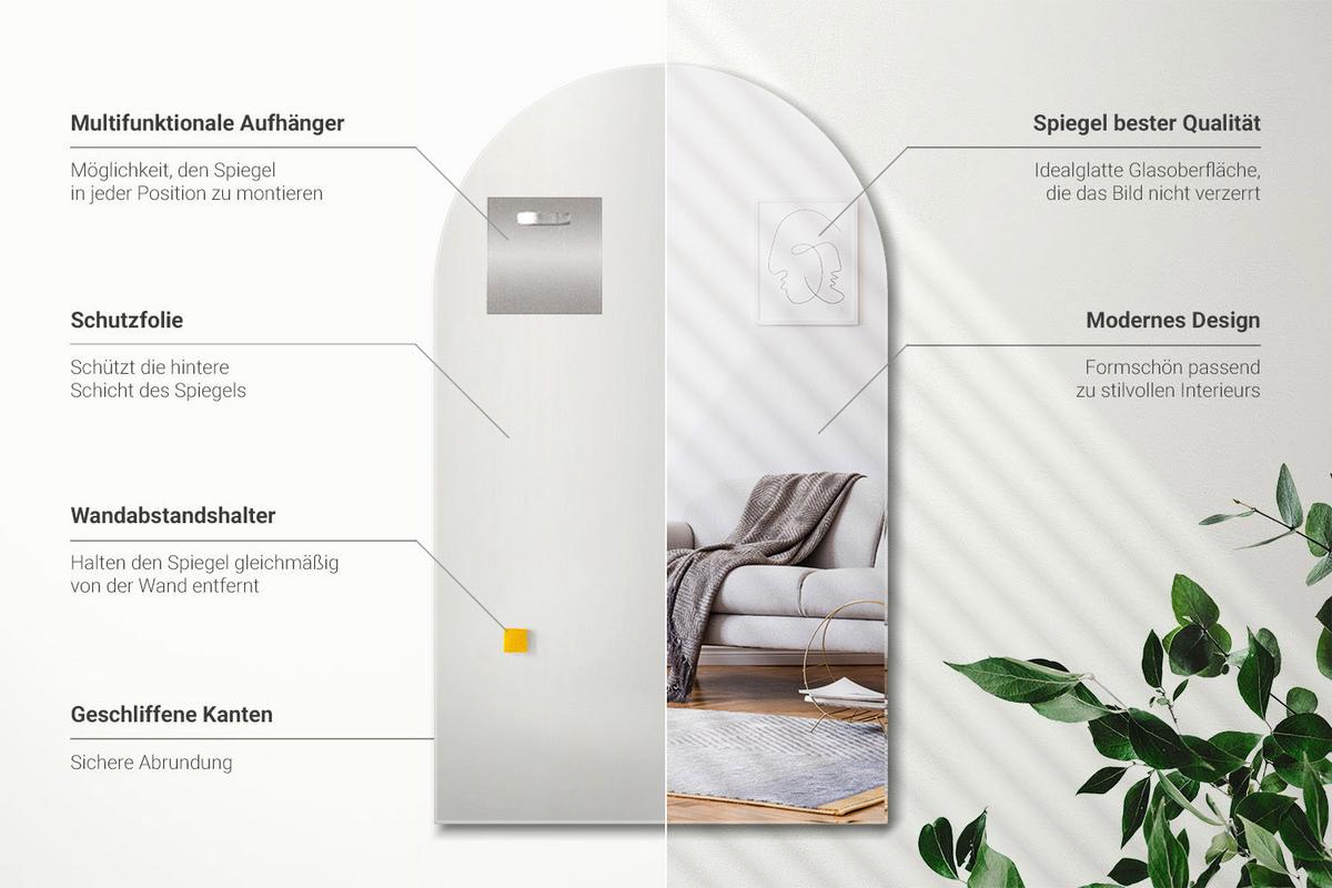 SPIEGEL 40x70 Asymmetrisch - Transparent, Glas (40/70/0.4cm) - Wallfluent