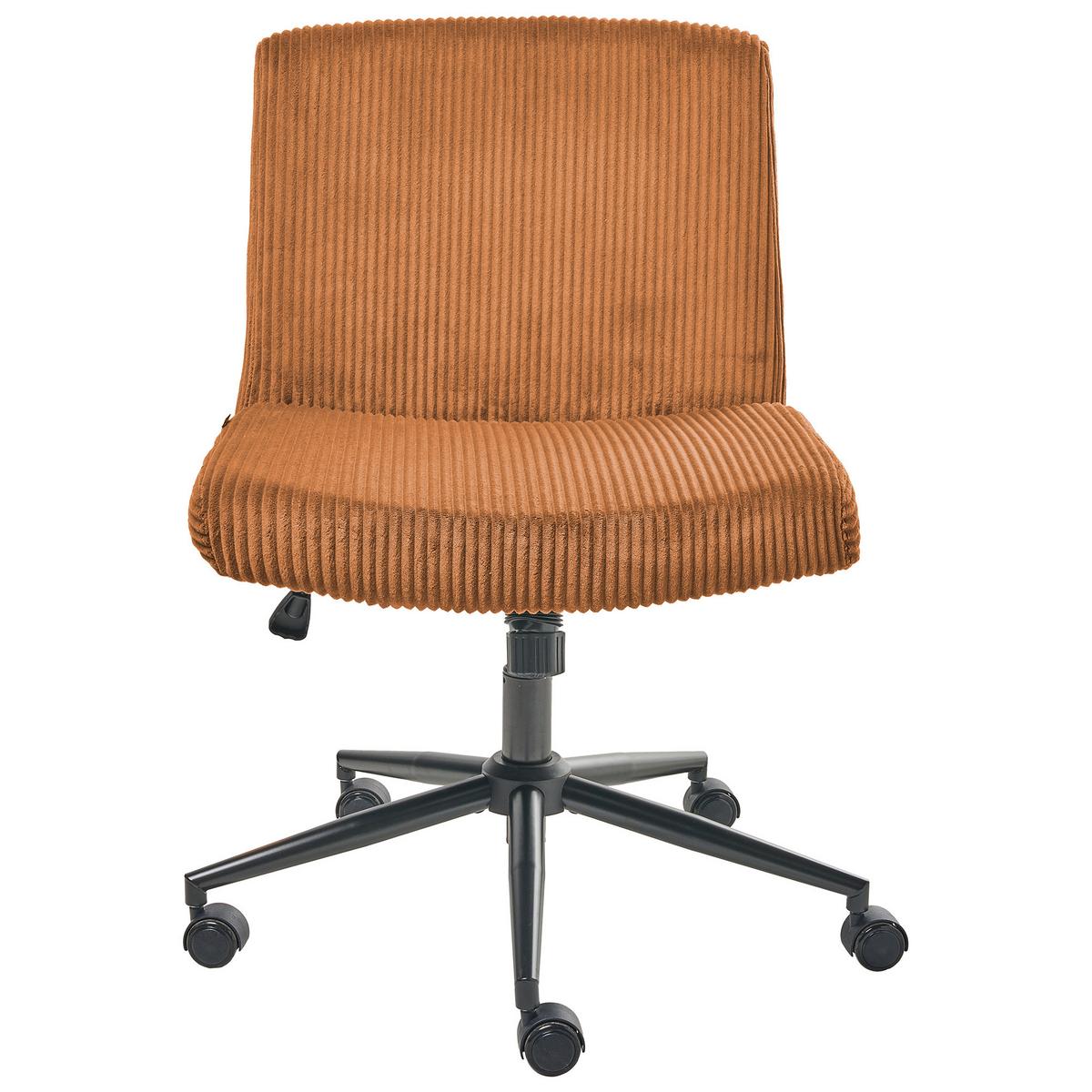 SCHREIBTISCHSTUHL Cord Goldbraun Geddes - Goldfarben, Textil (59/85/71cm) - Beliani