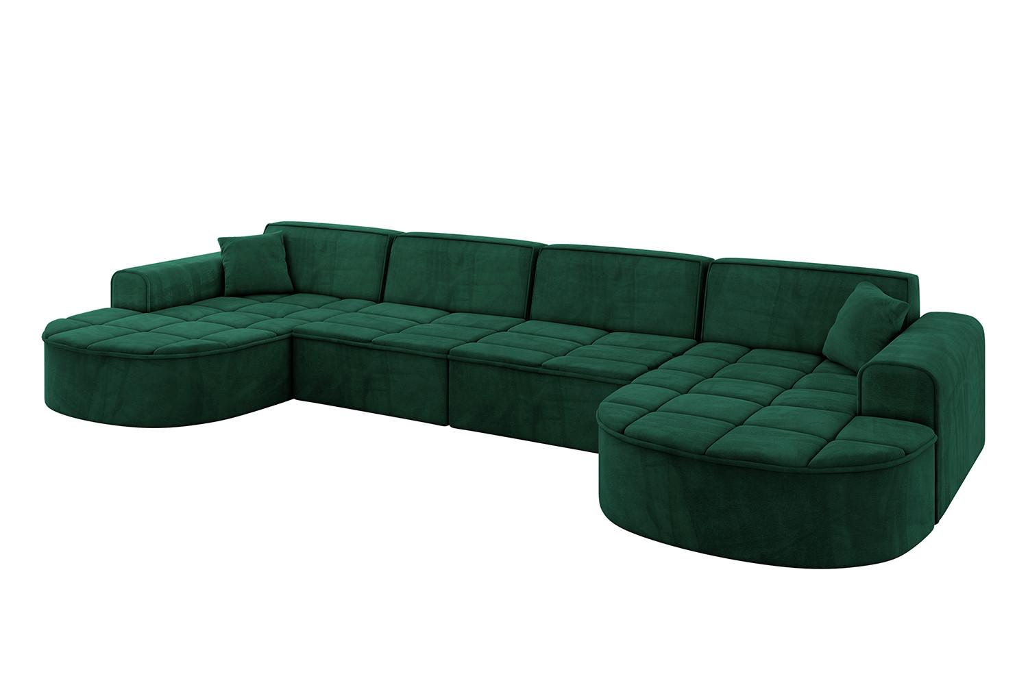 WOHNLANDSCHAFT TARO-U2 - 388x171x79,5 cm Grün - Grün, Holzwerkstoff/Textil (388/79.5/171cm) - ALTDECOR