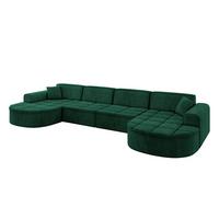 WOHNLANDSCHAFT TARO-U2 - 388x171x79,5 cm Grün - Grün, Holzwerkstoff/Textil (388/79.5/171cm) - ALTDECOR