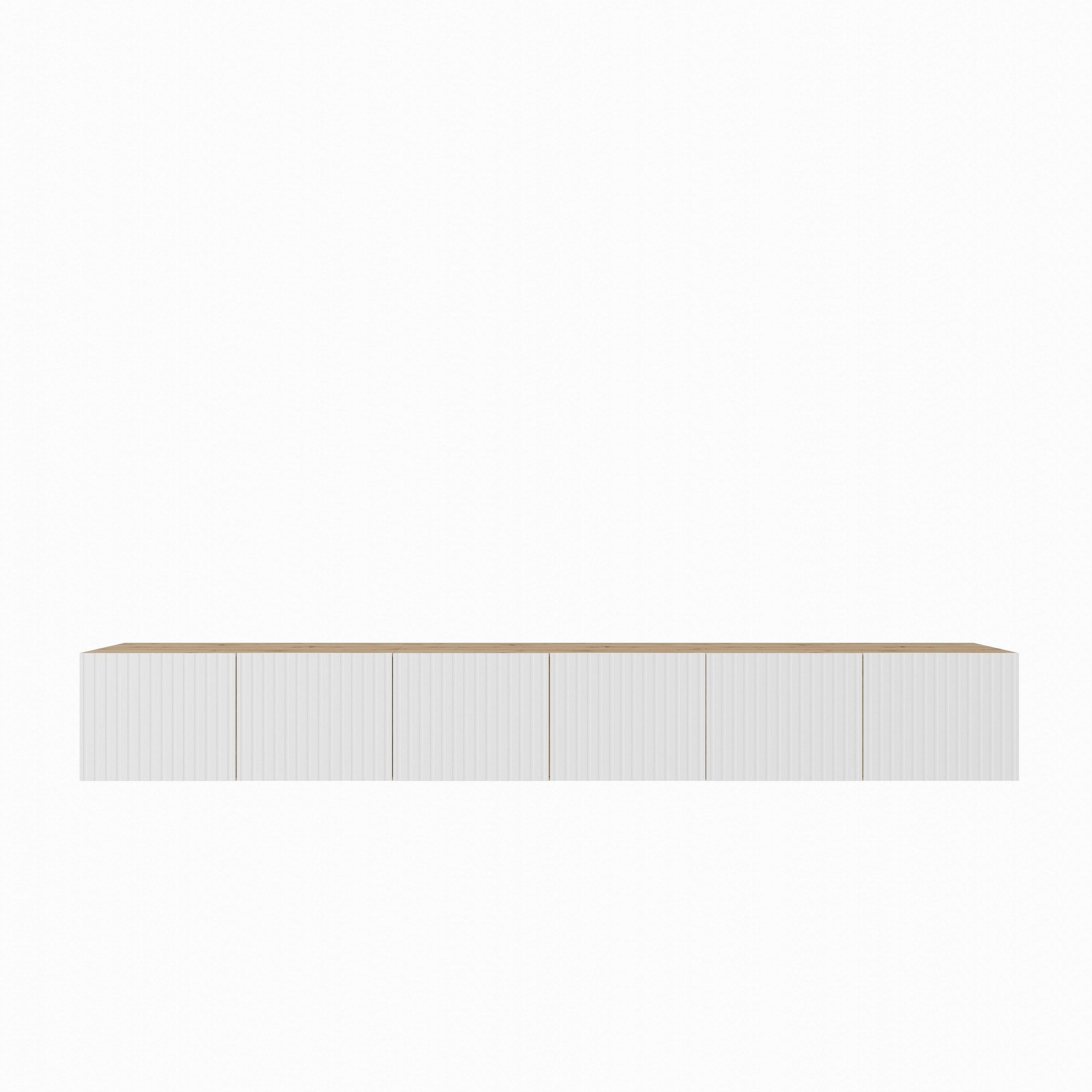 LOWBOARD LIVO 300/41/40 cm, Hängender TV-Schrank Eiche Artisan - Weiß/Eiche Artisan, Holzwerkstoff (300/41/40cm) - MASSENO