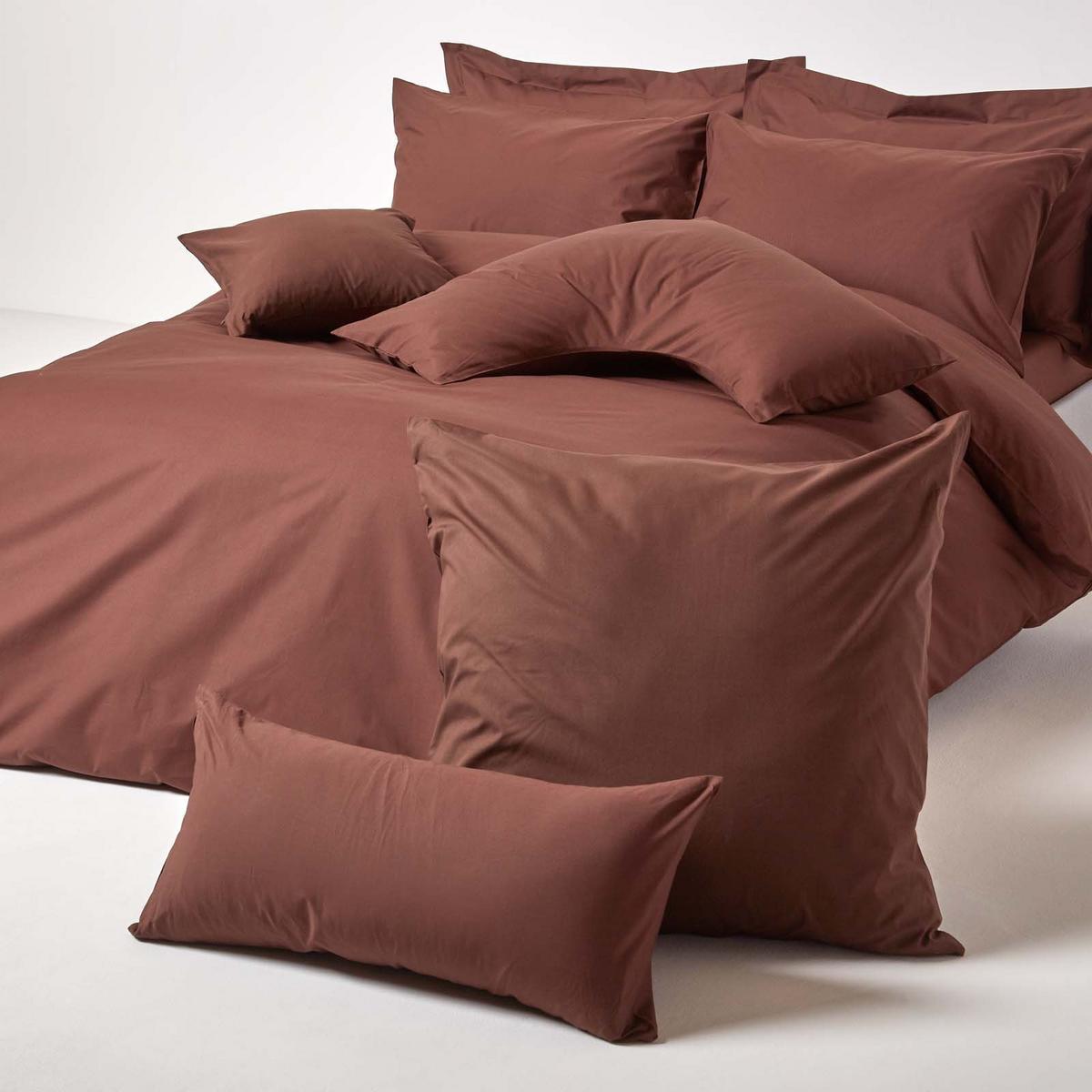 KISSENBEZUG Perkal, Ägyptische Baumwolle, Fadendichte 200 - Braun, Textil (40/80cm) - Homescapes