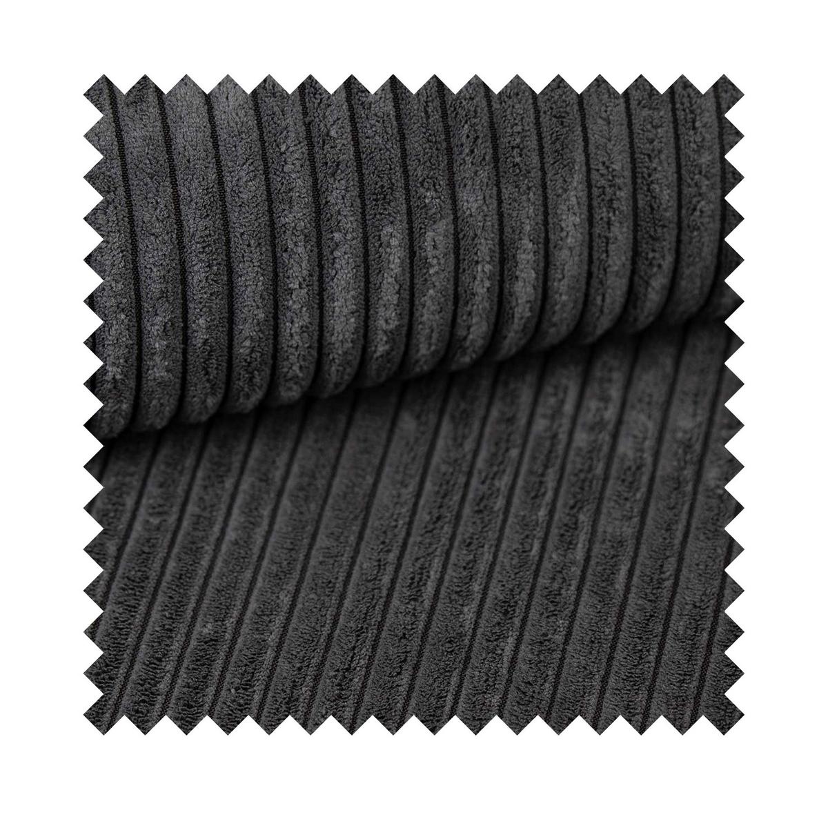 ECKSOFA Maillo Dunkelgrau Cord - Dunkelgrau/Schwarz, Kunststoff/Textil (245/143cm) - Selsey