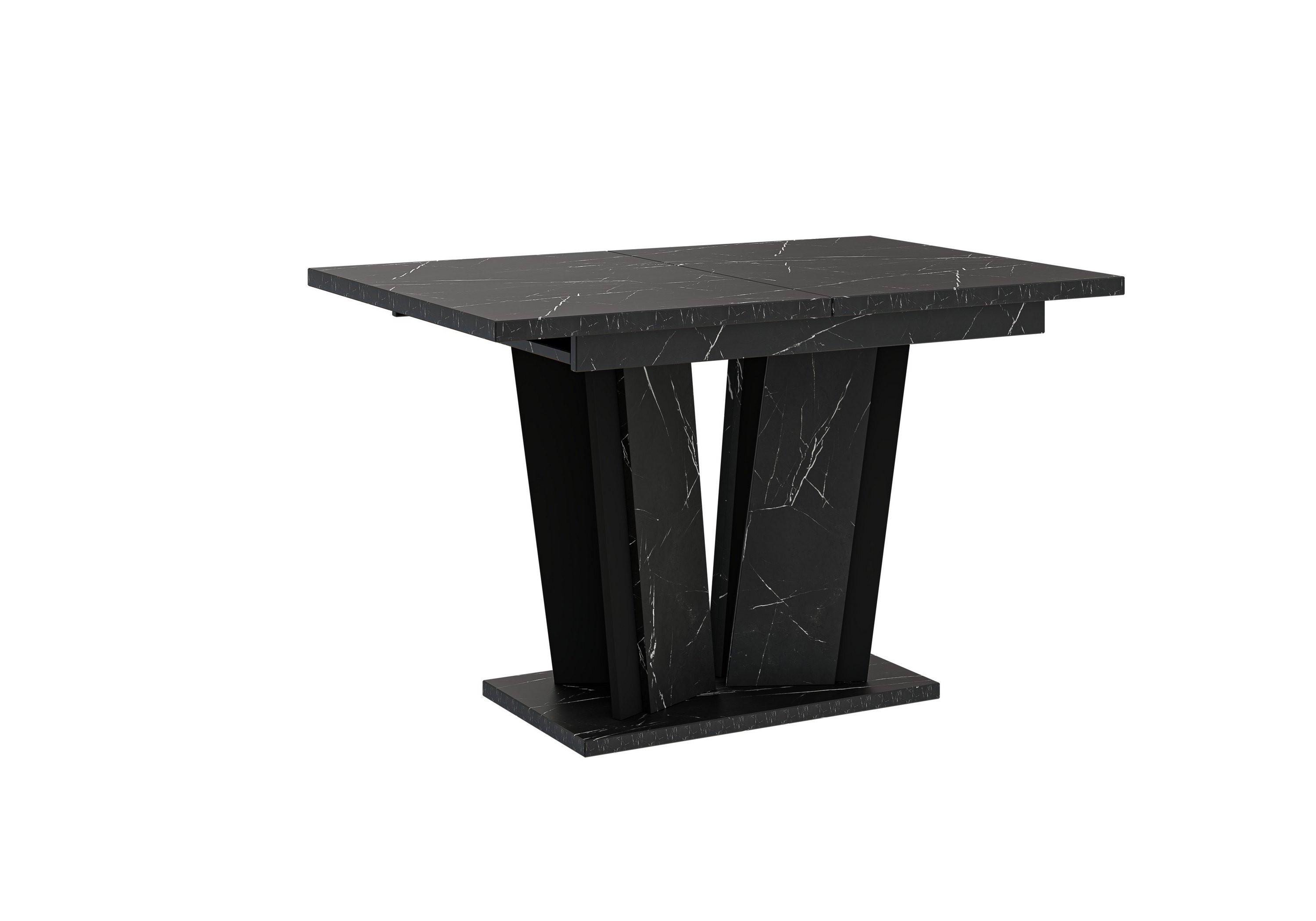 ESSTISCH SAMAR Ausziehbar 120 - 160 / 80 x 76 cm - Hellgrau/Schwarz, Holz (120/80/76cm) - MASSENO