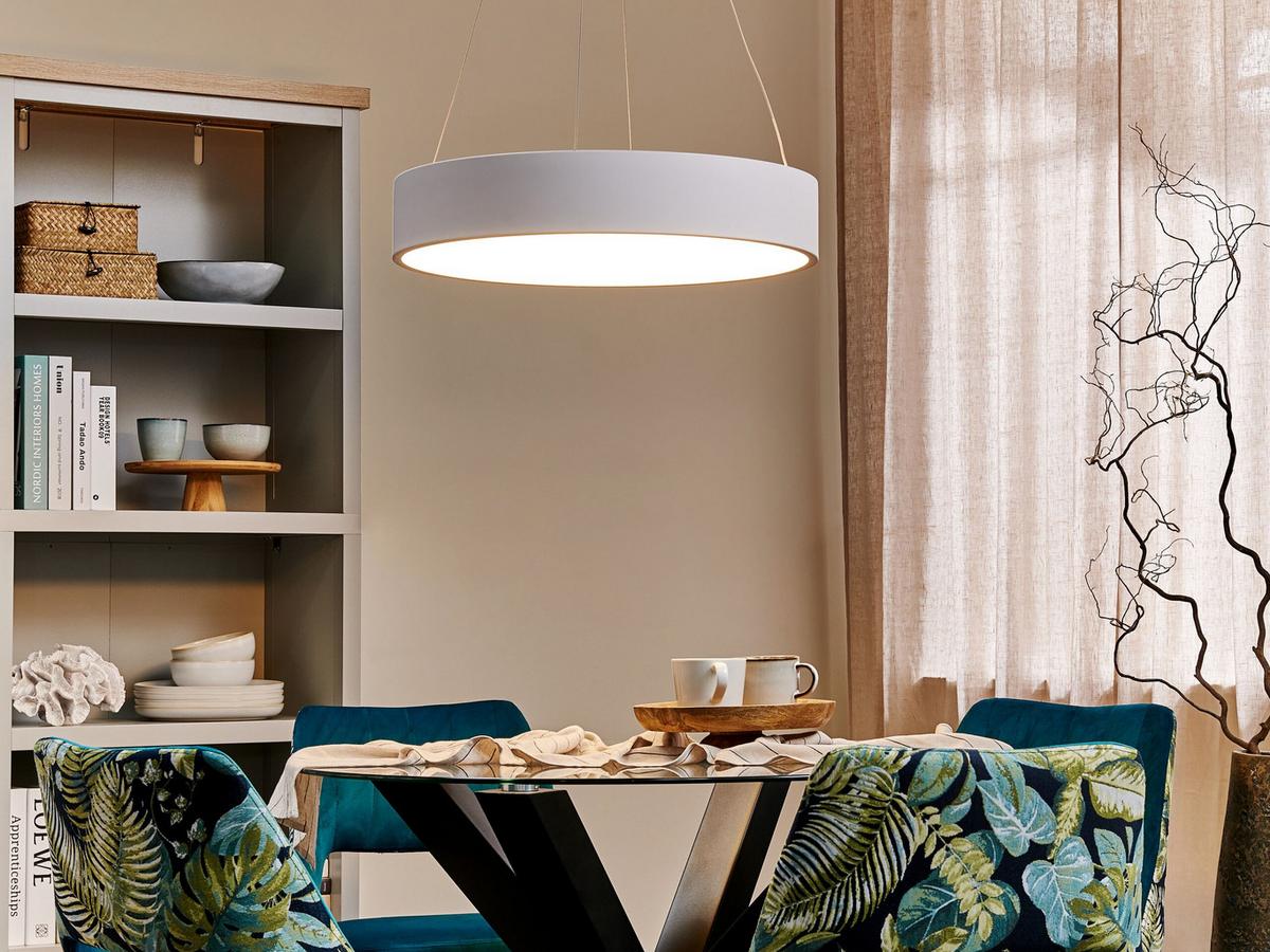 HÄNGELEUCHTE Lenya 60/60/150 cm - Weiß, Metall (60/60/150cm) - Beliani