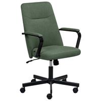BÜROSTUHL Stoff Dunkelgrün Caroga - Schwarz/Grün, Textil (62/90/62cm) - Beliani