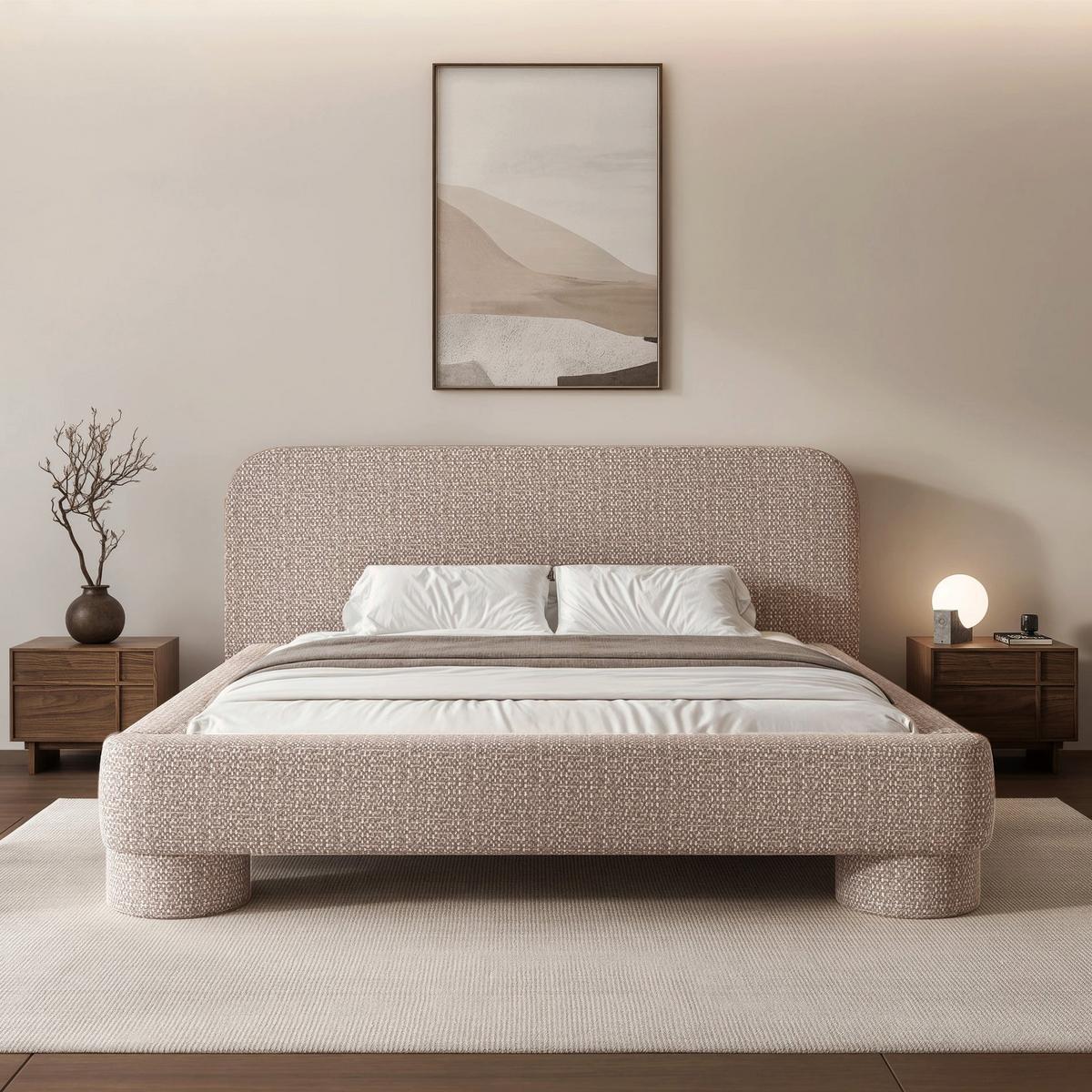 POLSTERBETT mit Bettkasten Fredo 140x200 cm - Beige, Holzwerkstoff/Textil (140/200cm) - Selsey