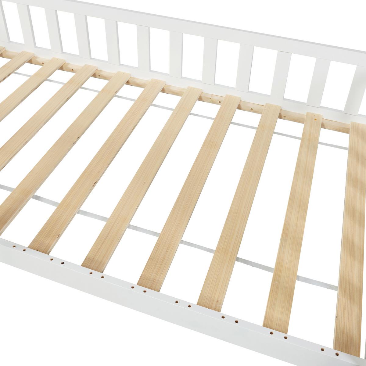 HAUSBETT Ydre - Weiß, Holz (90/200cm) - [en.casa]