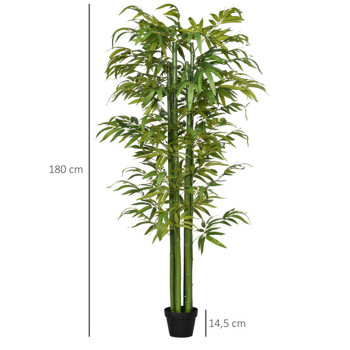 KÜNSTLICHE Pflanzen, Polyester, Grün - Grün, Kunststoff (180cm) - HOMCOM