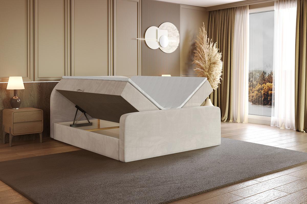 BOXBETT mit Matratze H4 und Lattenrost - NOX-Z - 140x200 - Beige Casablanca - Beige, Holzwerkstoff (140/200cm) - ALTDECOR