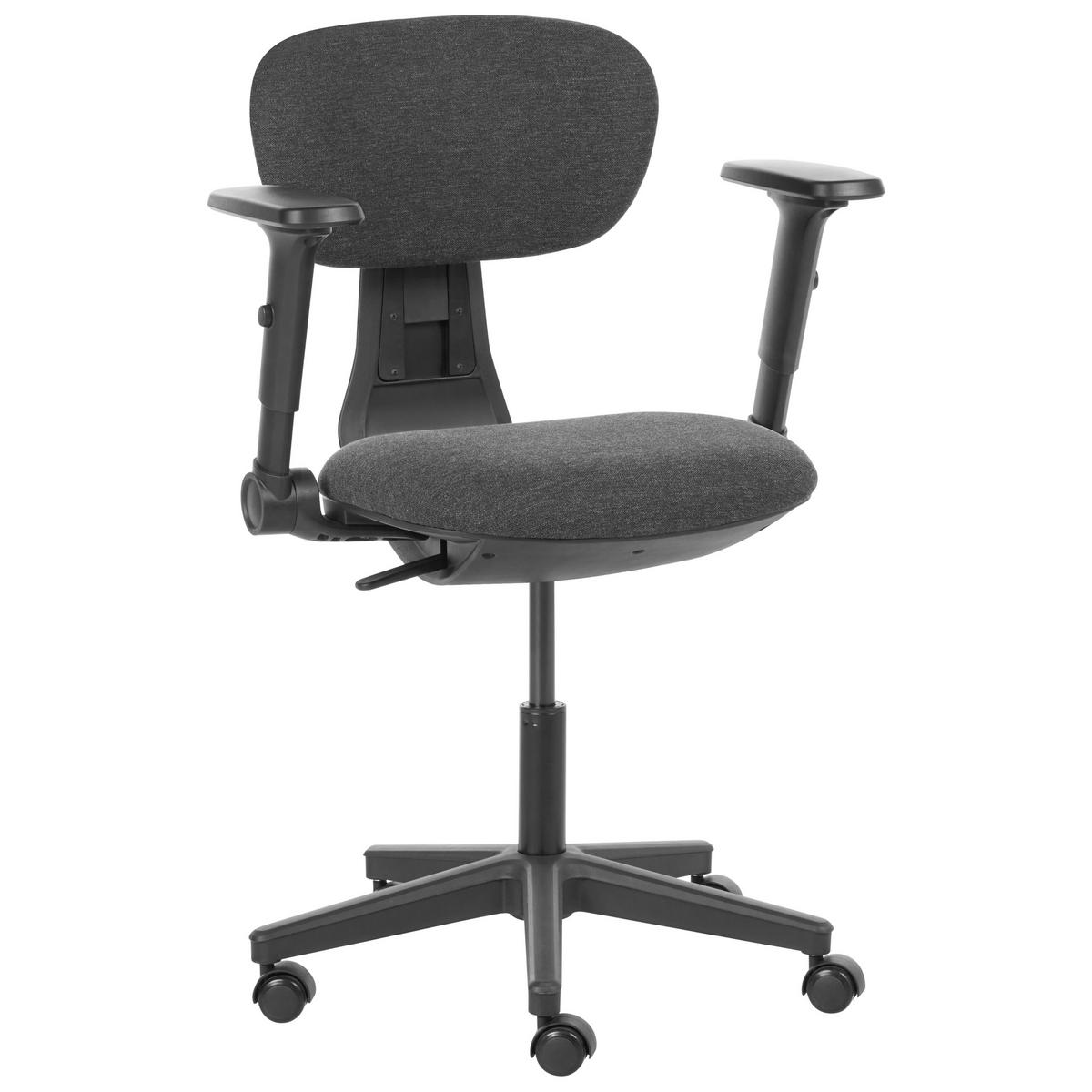 BÜROSTUHL Stoff Schwarz Core - Schwarz, Textil (68/88/68cm) - Beliani