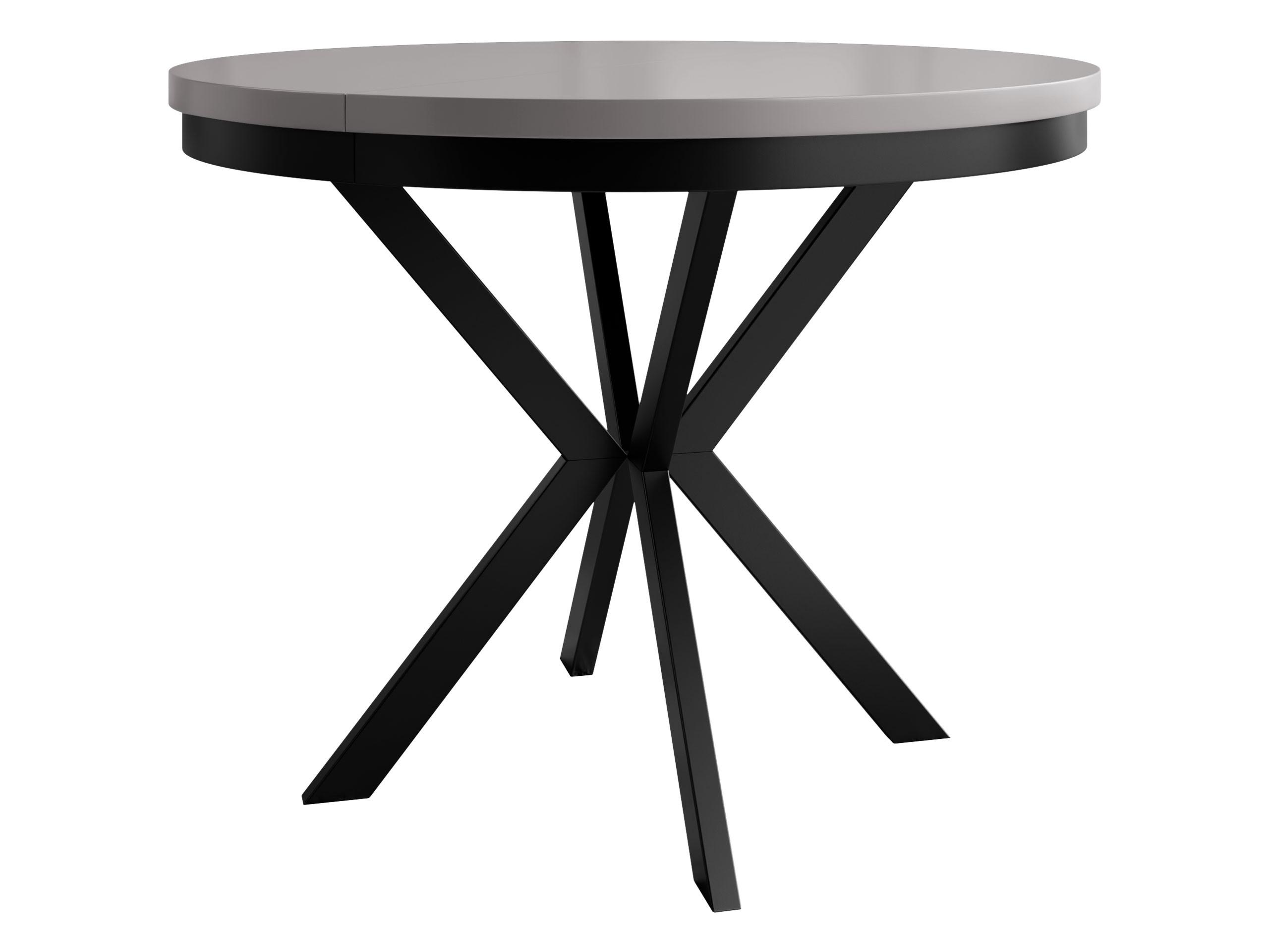 ESSTISCH ausziehbar Edder 90 - Hellgrau/Schwarz, Holzwerkstoff/Metall (90/90/76cm) - MIRJAN24
