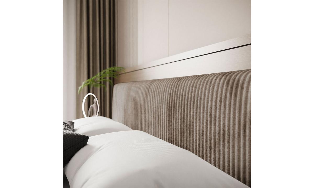 POLSTERBETT TILIA LUX 180x200 cm Tilia 17, 34 Holzlatten, Kopfteil 95 cm - Braun, Textil (180/200cm) - Lookway