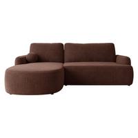 ECKSOFA Loridu Premium, Seite: Links - Nussbaumfarben/Schwarz, Holz/Kunststoff (250/174cm) - MIRJAN24
