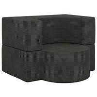 1-SITZER BODENSOFA SANOA - Dunkelgrau Cord - Dunkelgrau, Textil (100/68/96cm) - MKS