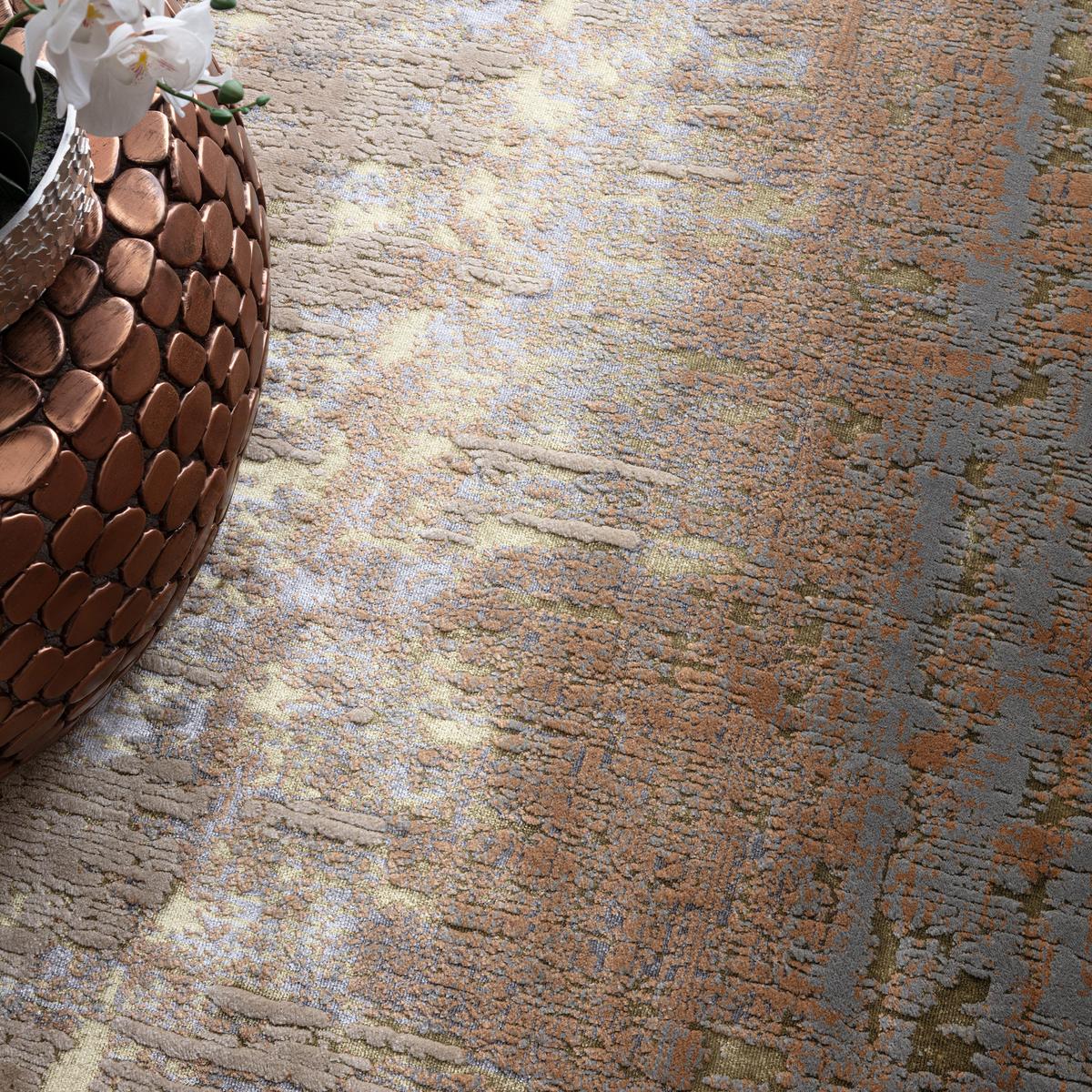 TEPPICH SARNTAL, abstrakt, Gold, 120 x 170 cm - Goldfarben, Textil (170/120cm) - KADIMA DESIGN