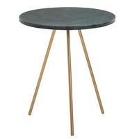 BEISTELLTISCH – Echter Marmor Grün Gold Metallbeine 38x38x44 cm - Goldfarben/Grün, Stein/Metall (38/38/44cm) - KADIMA DESIGN