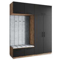 GARDEROBENSCHRANK REMA 200/240/60 cm Modern Eichefarben - Eichefarben/Hellgrau, Holzwerkstoff (200/240/60cm) - MASSENO
