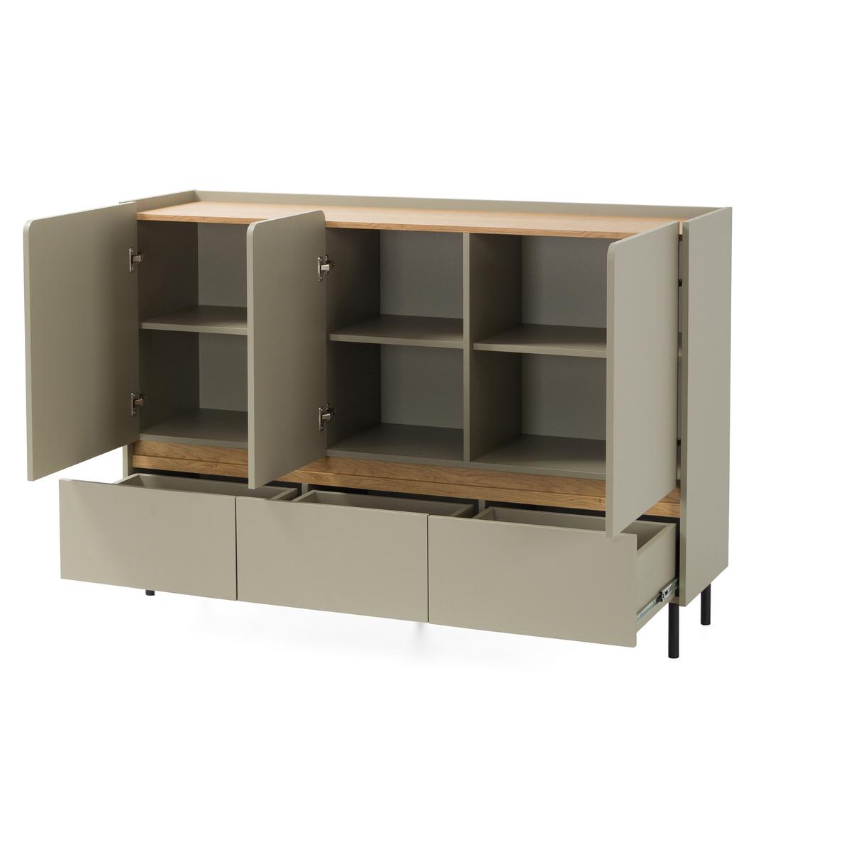 KOMMODE Lico mit 3 Schubalden und 3 Türen, Eukalyptus - Eukalyptusholzfarben, Holzwerkstoff (150/105/40cm) - Beautysofa