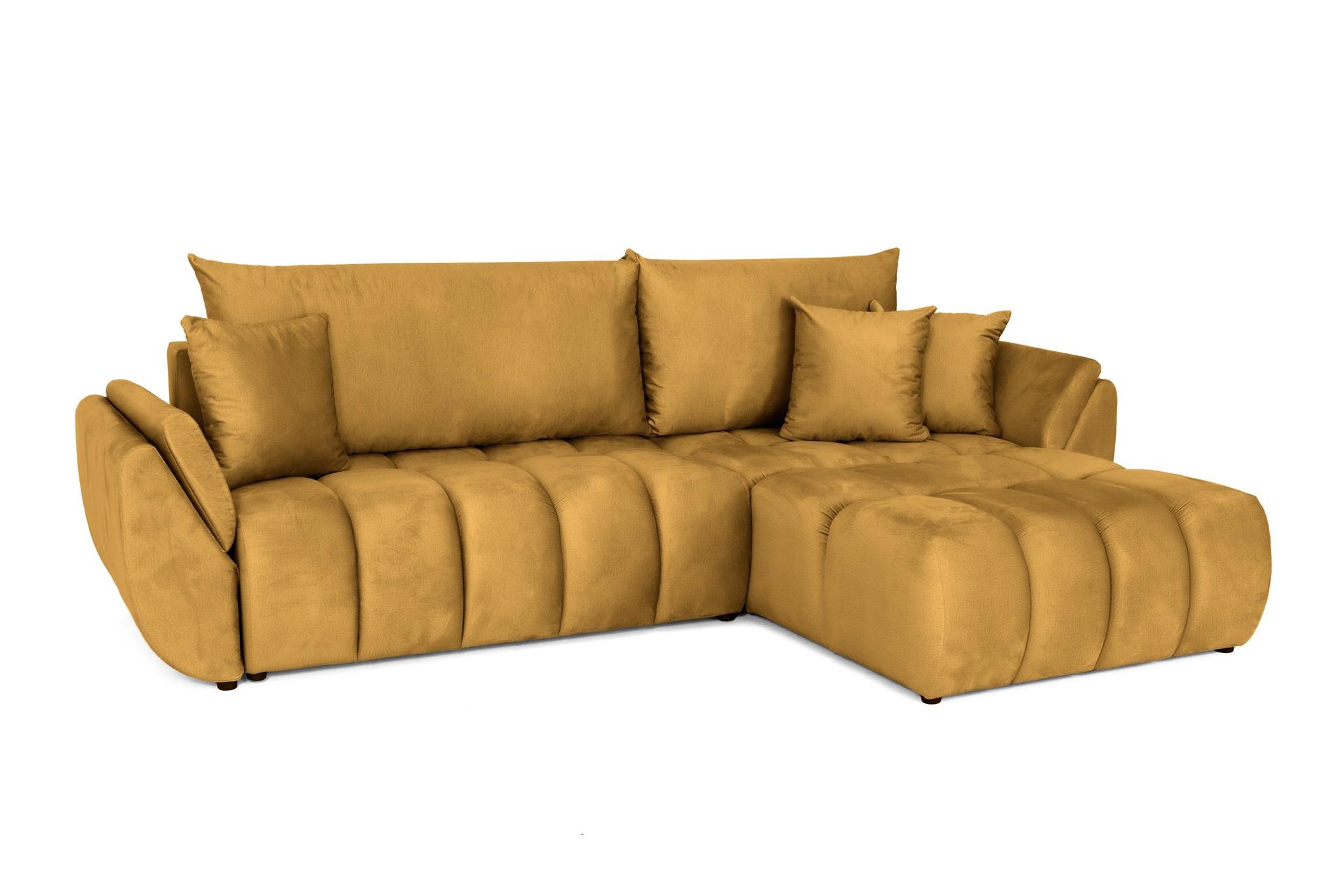 ECKSOFA Collin Mit Schlaffunktion - Gelb, Holzwerkstoff/Textil (185/280cm) - Fun Möbel