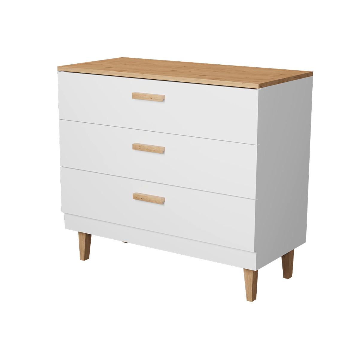 KOMMODE Denver Weiß - Weiß, Holzwerkstoff (100/90/47cm) - Petits-meubles