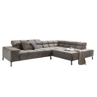 ECKSOFA MIT MOTORISCHEM SITZVORZUG NELSON Silber Velvet Relaxfunktion - Silberfarben, Textil (321/216cm) - KAWOLA