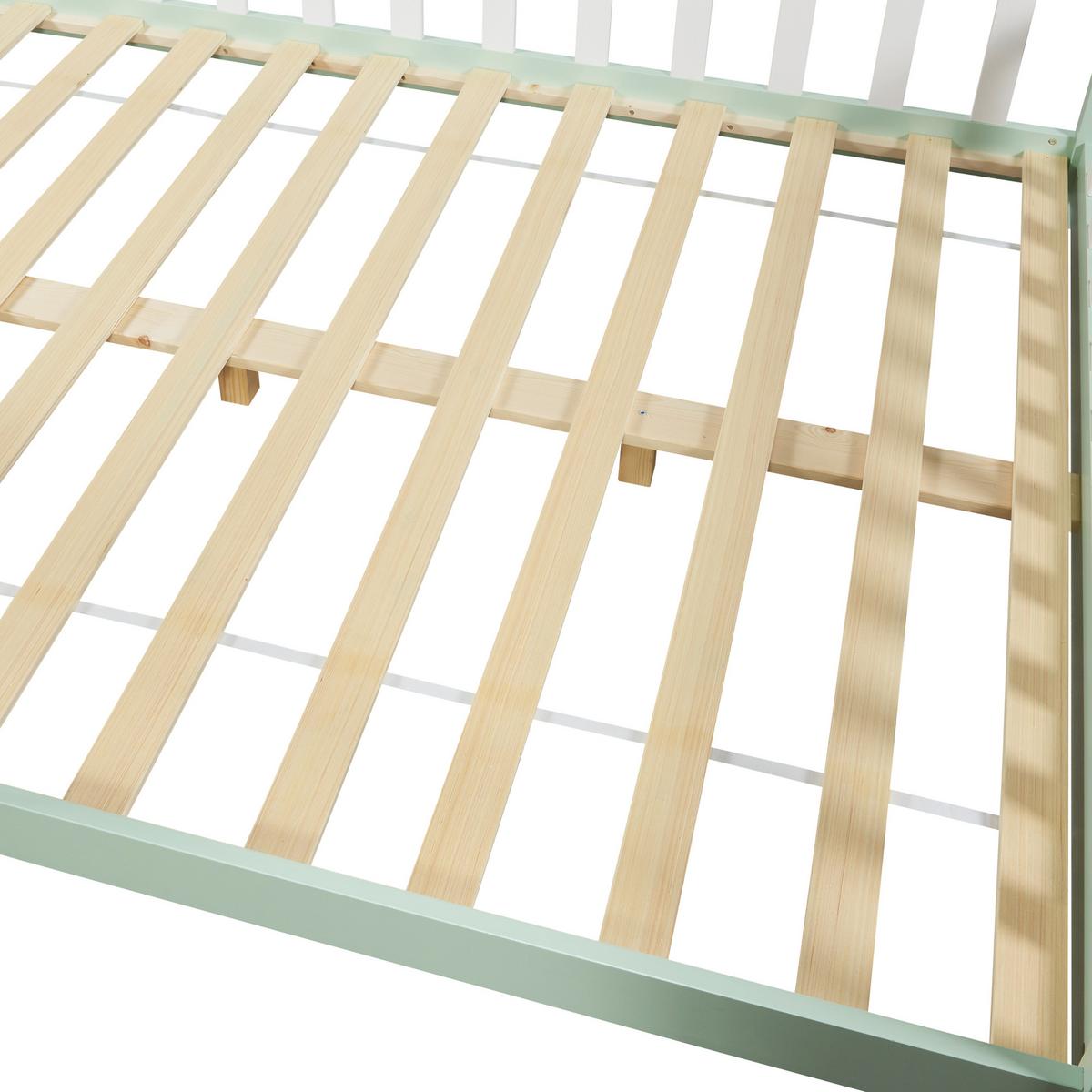 HAUSBETT Hesel - Mintgrün, Holz (120/200cm) - [en.casa]
