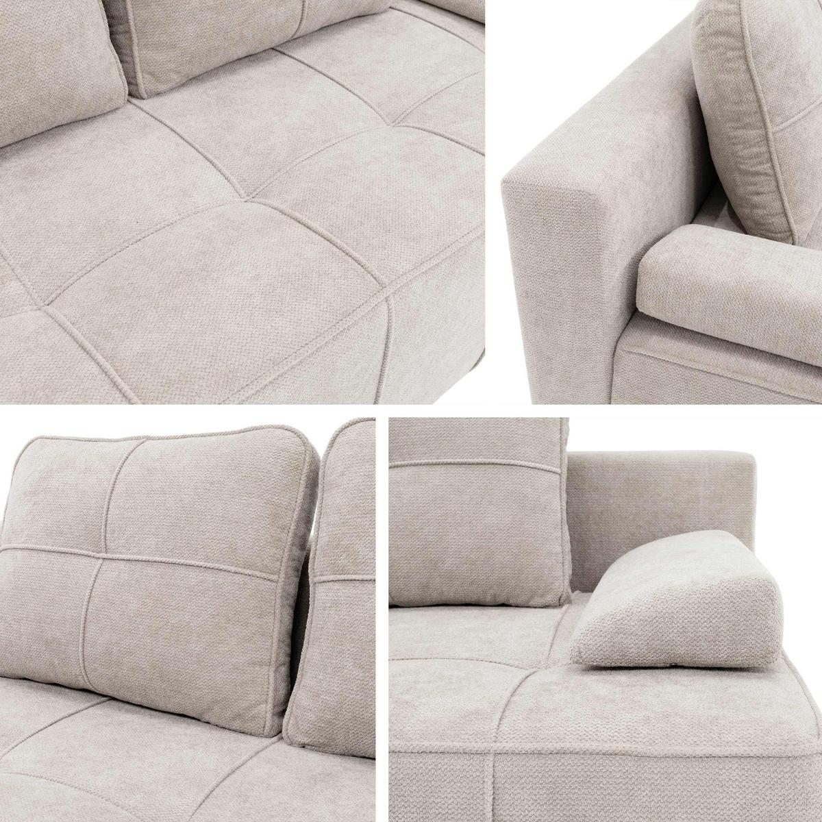 SCHLAFSOFA Lover - Beige/Schwarz, Holz/Kunststoff (202/95/95cm) - MIRJAN24