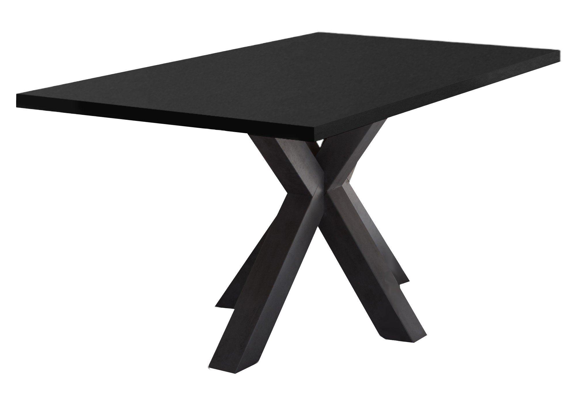 ESSZIMMERTISCH Elda 2 180 x 90 x 75 Esstisch Schwarzstahl - Schwarz, Holz (180/90/75cm) - 58aufmkessel