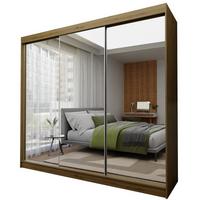 SCHWEBETÜRENSCHRANK BELLINA 240/216/61 cm 3-türig mit Spiegel Eiche Artisan - Eiche Artisan, Holzwerkstoff (240/216/61cm) - MASSENO