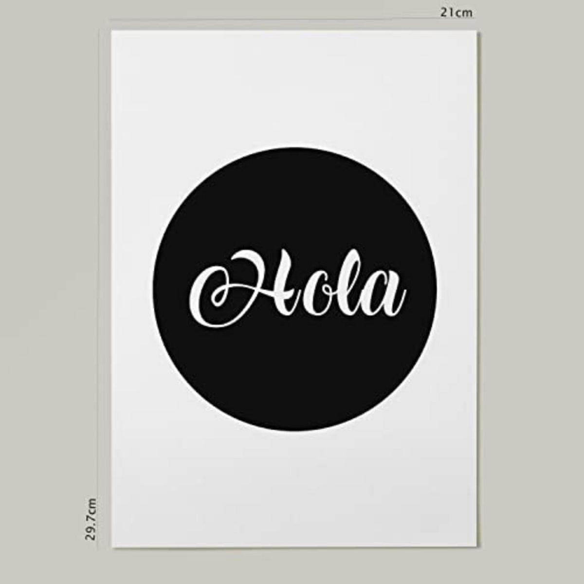 POSTER Set mit 4 Hallo TypografieStil A4 Rahmenlos - Klar, Papier (29.7/3cm) - Nacnic
