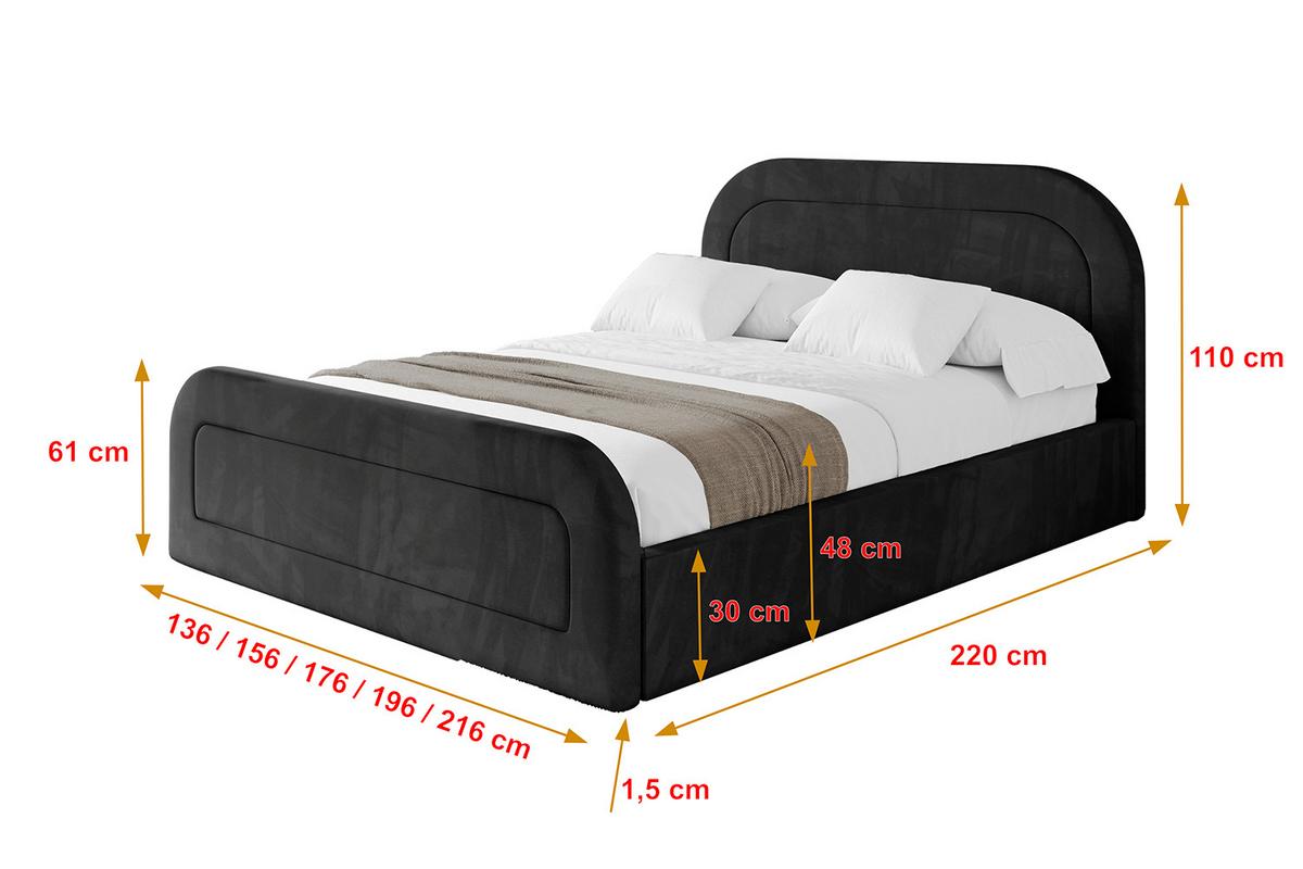 POLSTERBETT mit Bettkasten, Fußteil und Lattenrost, Boxbett ohne Matratze - LERAY-Z 120x200 Schwarz - Schwarz, Holzwerkstoff/Textil (120/200cm) - ALTDECOR