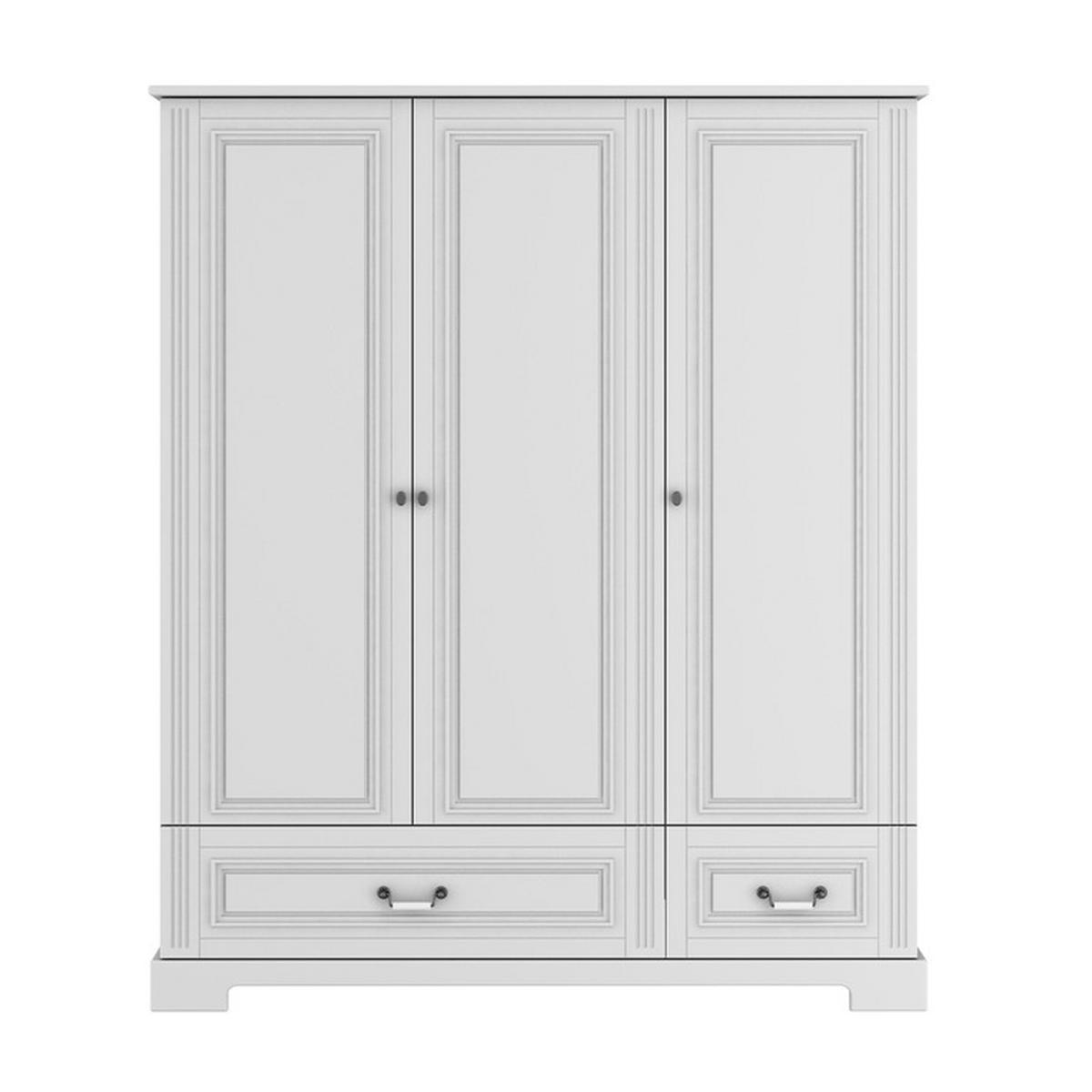 SCHRANK 3 Türen Weiß - Weiß, Holzwerkstoff (150/180/51cm) - Petits-meubles