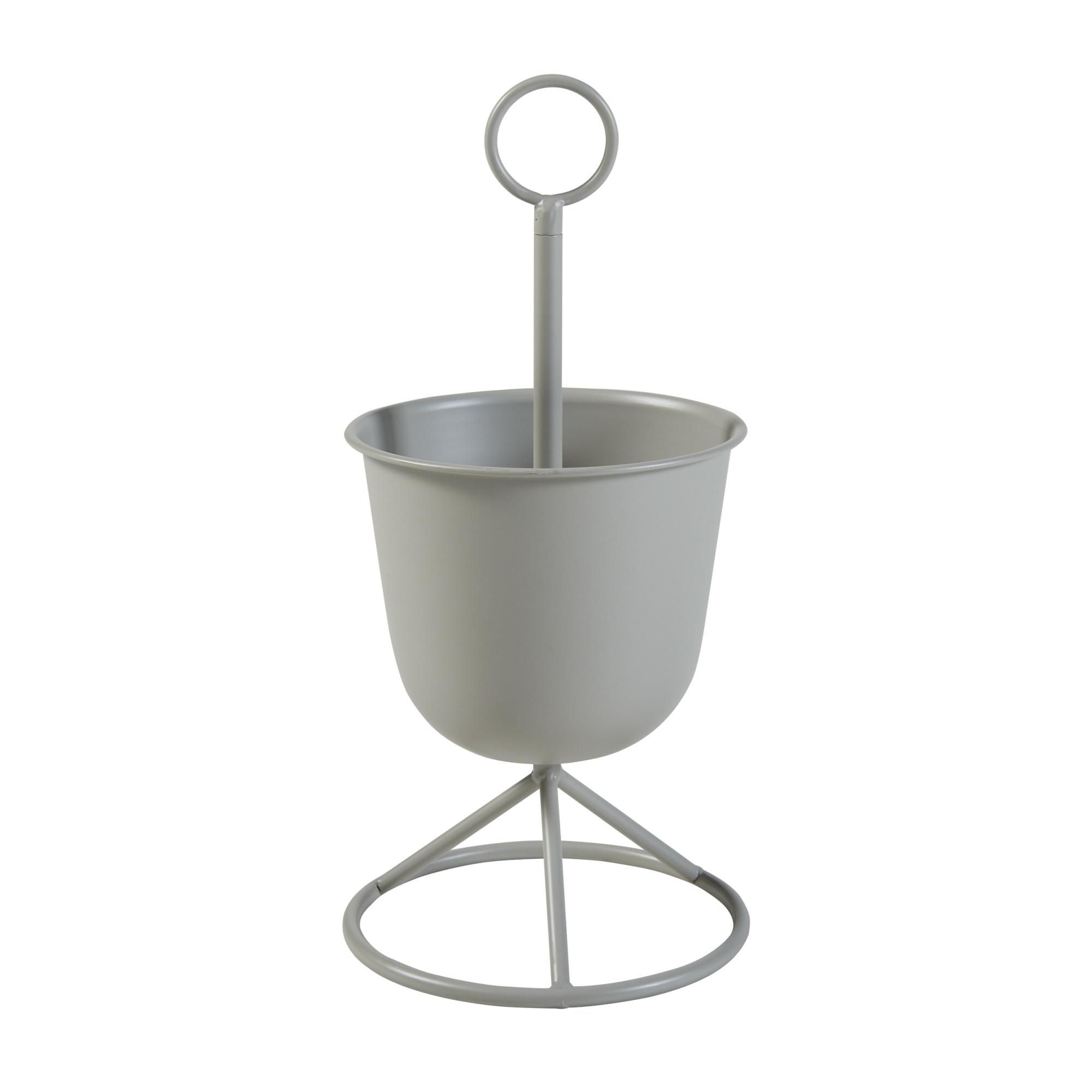 PFLANZENSTÄNDER Alphen - Hellgrau, Metall (23/48cm) - [en.casa]